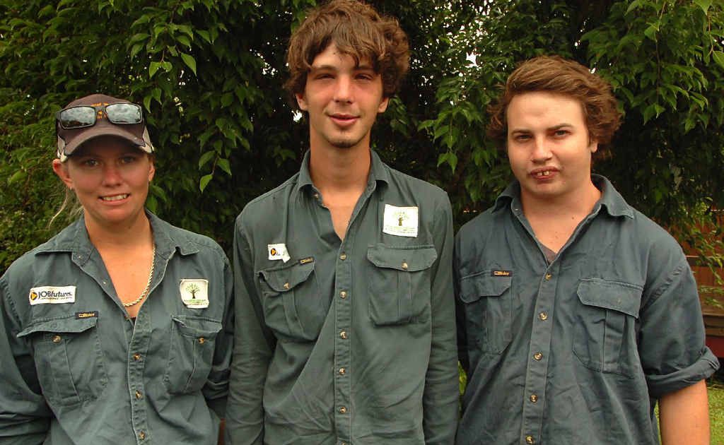 Fraser Coast TESS graduates Dianne Mathews, Cody Bailey and Nathan Betts received special awards for their commitment to the course. Fraser Coast TESS graduates Dianne Mathews, Cody Bailey and Nathan Betts received special awards for their commitment to the course.